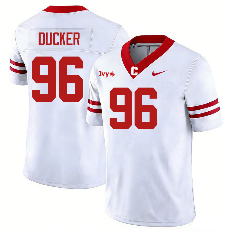 Cornell Big Red #96 Tommy Ducker College Football Jerseys,Uniforms Stitched-White